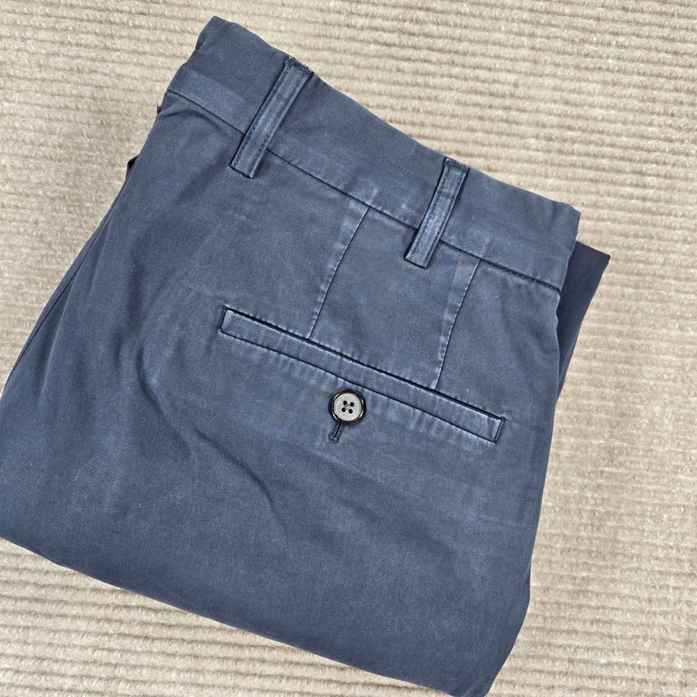 SuitSupply Mens 30 Navy Blue Porto Int Cotton Stretch Chino Trousers